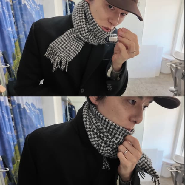 드레익스 머플러 스카프 하운드 투스