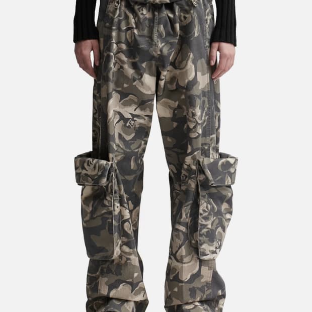 openyy 카모 롤드 웨이스트 카고 팬츠 L
