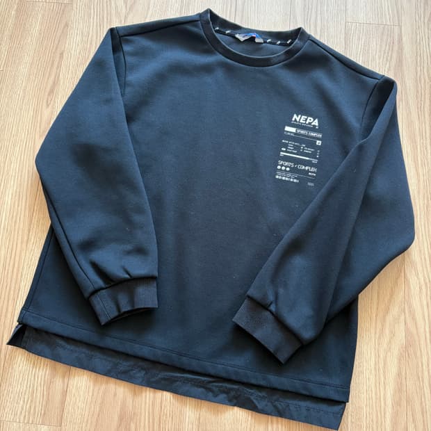 네파 블랙 맨투맨 키즈 155 티셔츠