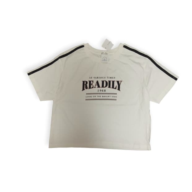 Colza readily 로고 크롭 반팔티