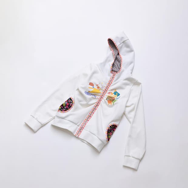 더디 baby sister’s hoodie 후디 후드집업 화이트