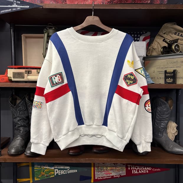 90s 아디다스 USA 복싱클럽 패치워크 맨투맨 스웻셔츠 N891