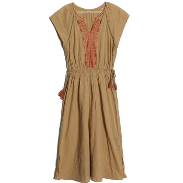 샌드 에스닉 자수 롱 원피스