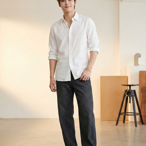 브룩스 브라더스 레드플리스 화이트 셔츠