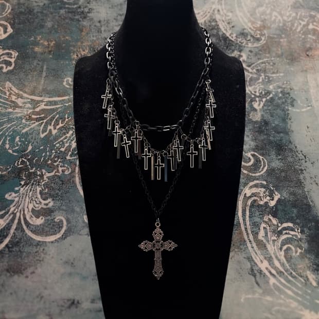 Ritual Cross Layered Necklace set