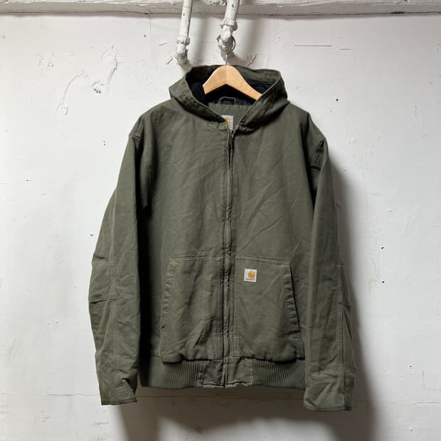 칼하트 워시드 덕 액티브 자켓 모스그린