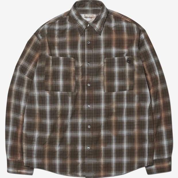 노매뉴얼 O.D CHECK SHIRT 브라운
