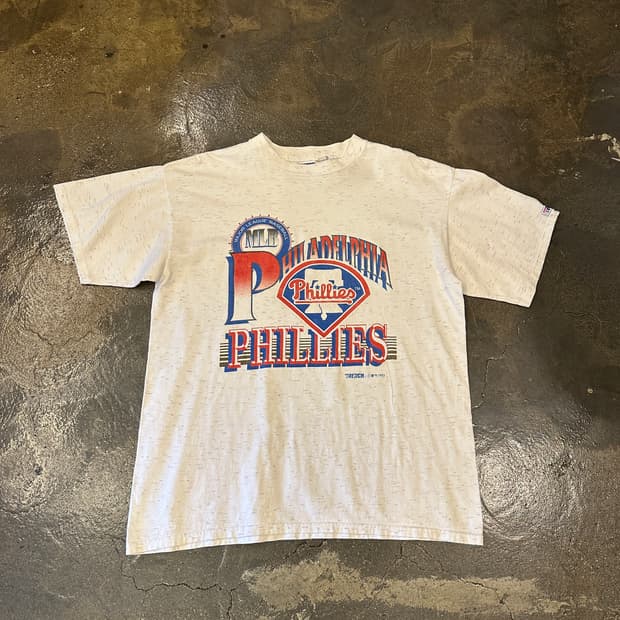 90s USA 빈티지 MLB 필라델피아 필리스 그래픽 반팔티 XL