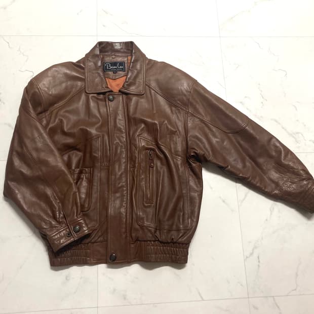 90s 램스킨 양가죽 A-2 레더 봄버 자켓 100-105