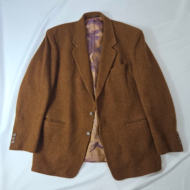 해리스트위드 빈티지 울 브라운 블레이저 자켓 52