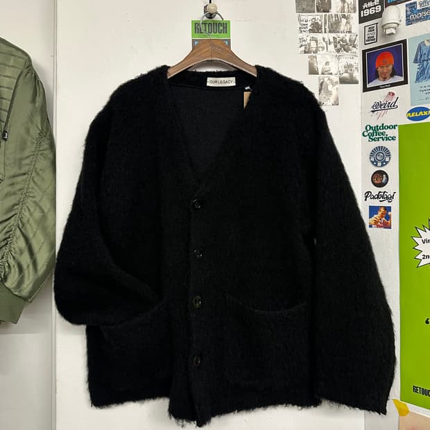아워레가시 모헤어 가디건 블랙