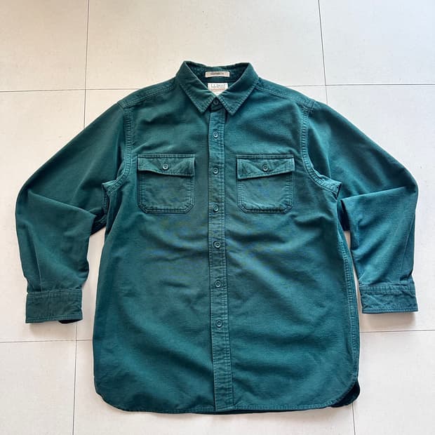 엘엘빈 샤모아 클로스 플란넬 해비 코튼 셔츠 그린 L-REG