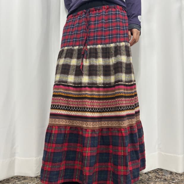 pattern long skirt