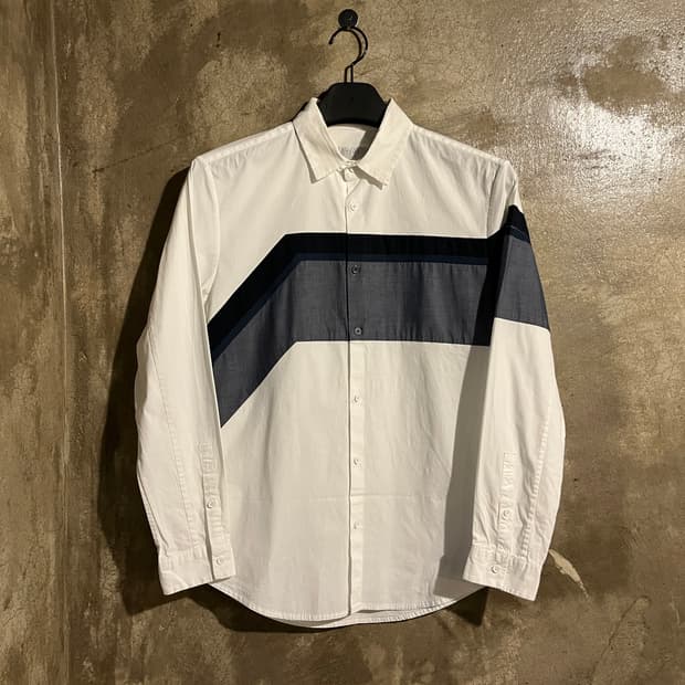 타임 배색 셔츠