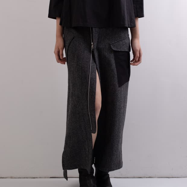 YOHJI YAMAMOTO Y'S ZIP SLIT LONG SKIRT