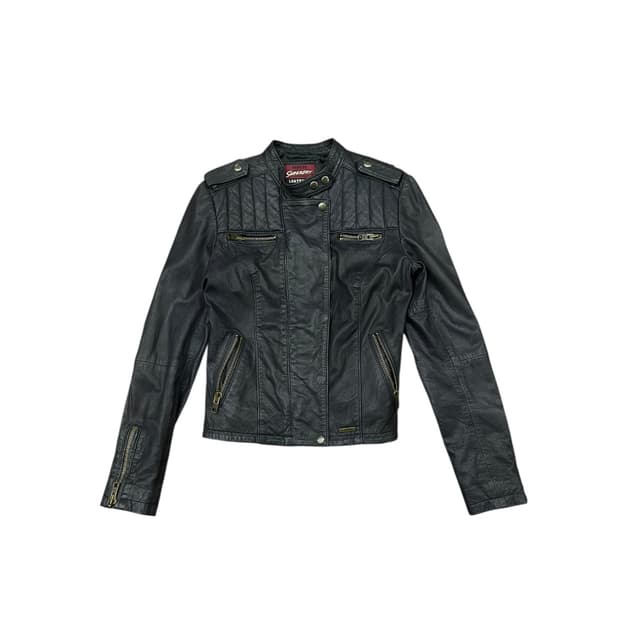 슈퍼드라이 바이커 레더 자켓