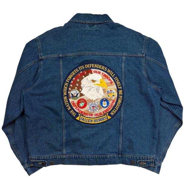 랭글러 빅 와펜 패치 데님 자켓 XL