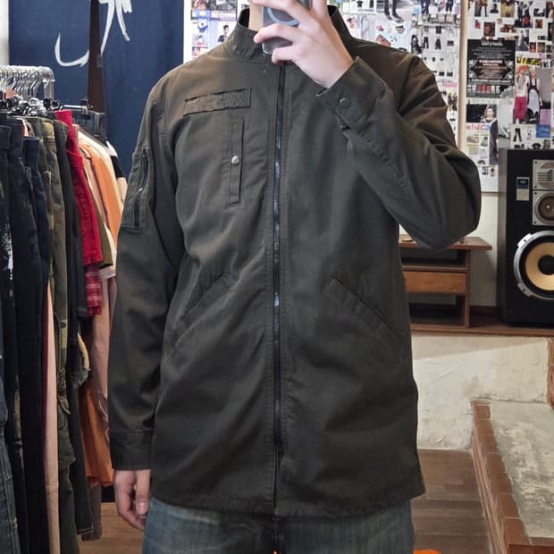 JPN 카키 패치워크 피쉬테일 야상 자켓