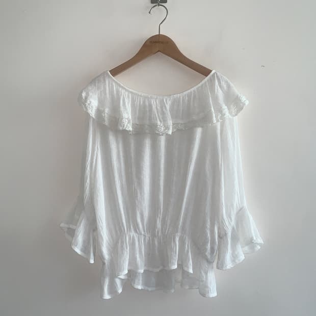 Leah lace ruffle blouse