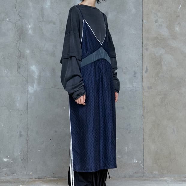 스탠드얼론 밴딩 트랙 와이드 팬츠