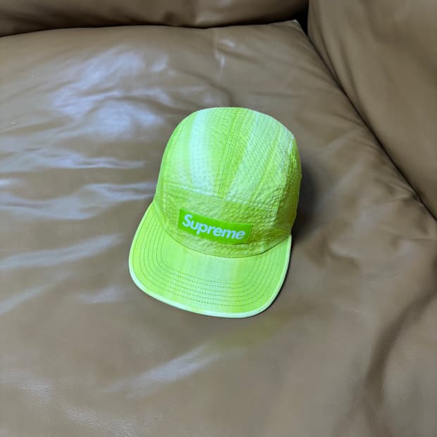 Supreme 슈프림 타이다이 라임 캠프캡 모자 Tie Dyed Lime