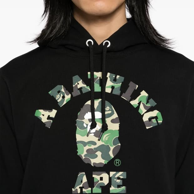 베이프 ABC 카모 컬리지 후드 블랙