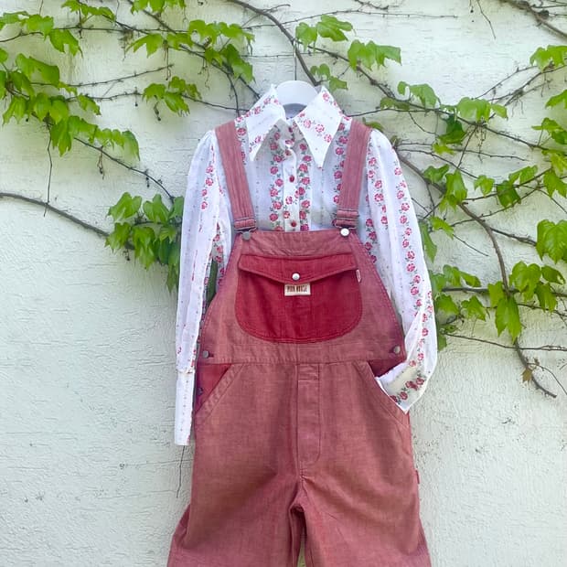 PINK HOUSE 베어 자수 오버롤 (Red)