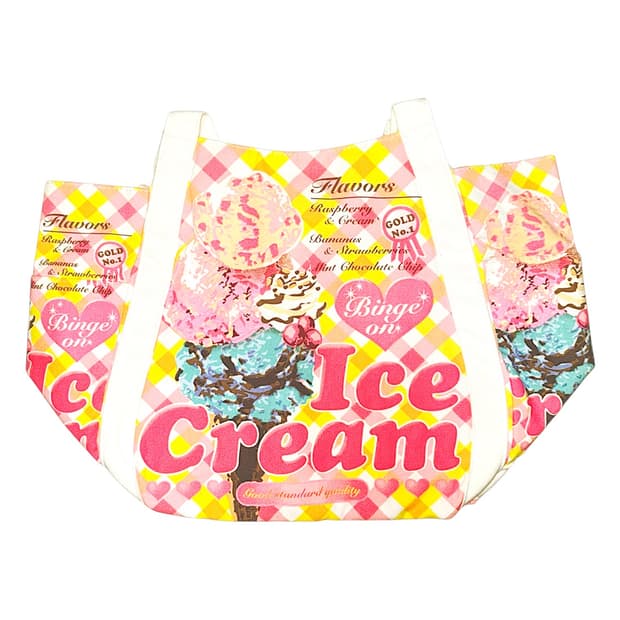 Y2K Ice Cream Graphic Canvas Tote Bag