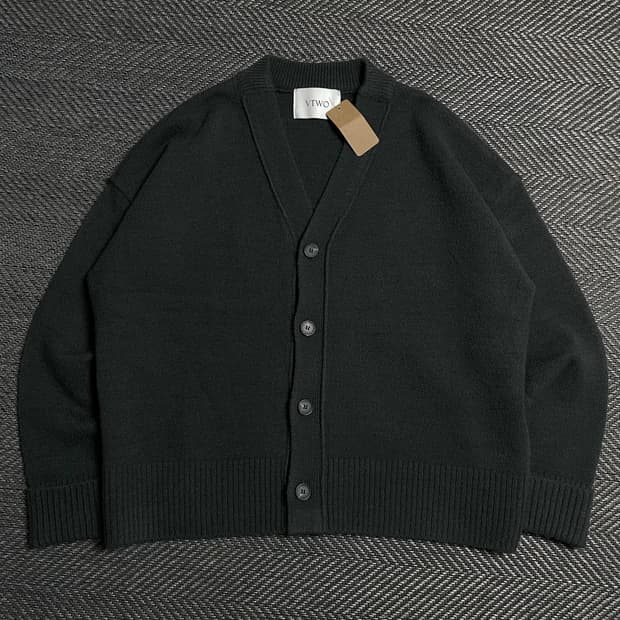 TWO 미니멀 박시핏 울 가디건 챠콜o 5082