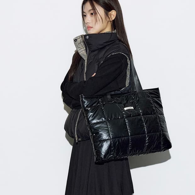 헬레네파리스 오리털 리버시블 체크 베스트 [블랙]