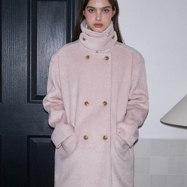 [택달림] 로제프란츠 울코트 하프 코트 핑크