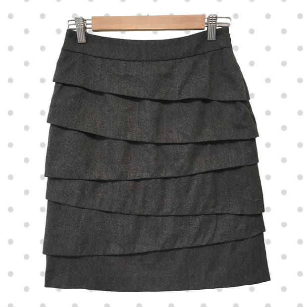 vintage tiered ruffle skirt charcoal