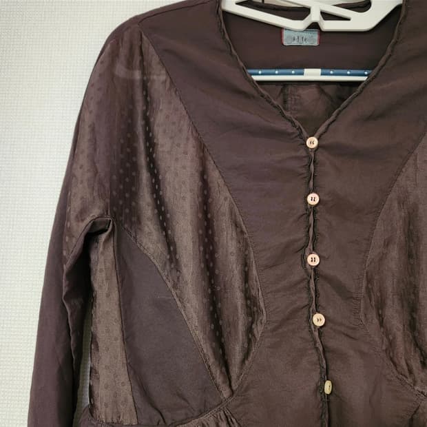 희귀 빈티지 모리걸 레이어드 브라운 도트 가디건