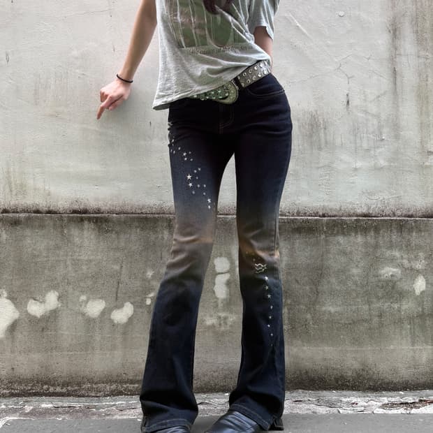 00’s archive star boots-cut pants