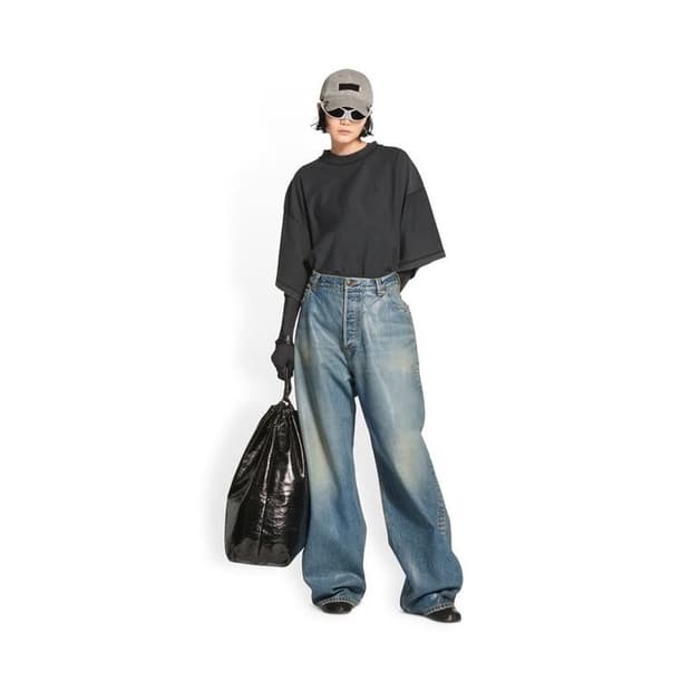[xs] balenciaga 코티드 데님 팬츠 흑청
