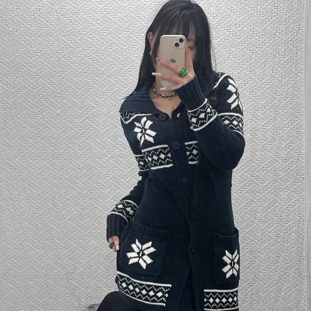 타미힐피거 여리 슬림핏 코위찬 노르딕 롱 가디건 S C08144