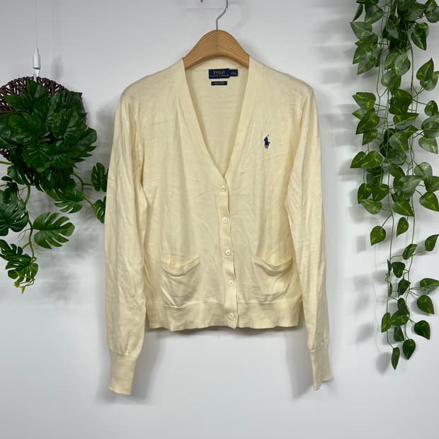 [폴로] 랄프로렌 아이보리 피마코튼 가디건 (L)