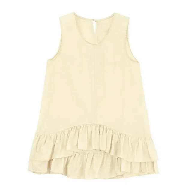 노컨텐츠 투 레이어 셔링 드레스 원피스