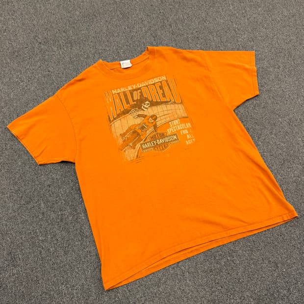 XL) 할리데이비슨 빈티지 스턴트 프린팅 반팔 티셔츠