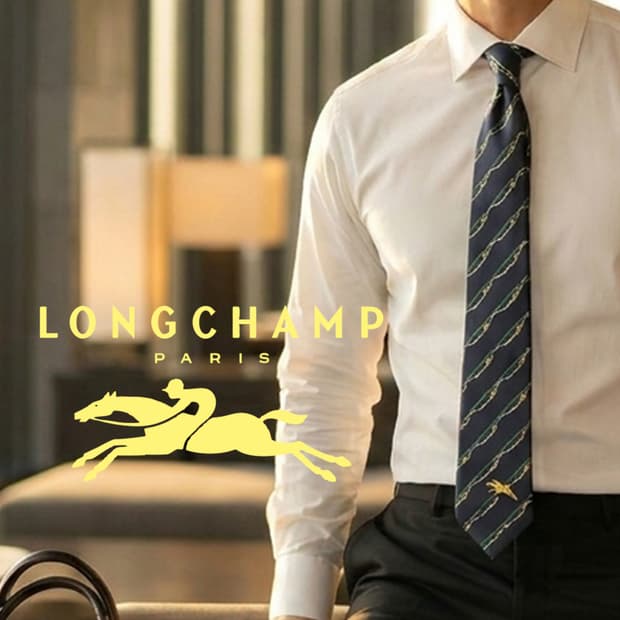 롱샴 실크 네이비 패턴 넥타이 8.5cm A+등급 K2505