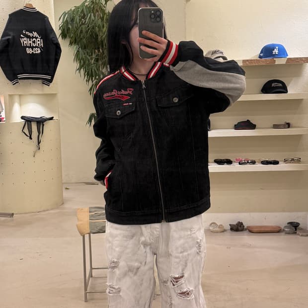 후부 올드스쿨 빅로고 패치워크 자켓 U371