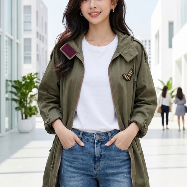 🌿간절기 필수 | 카키 야상 점퍼 55~66 | 루즈핏 데일리 아우터