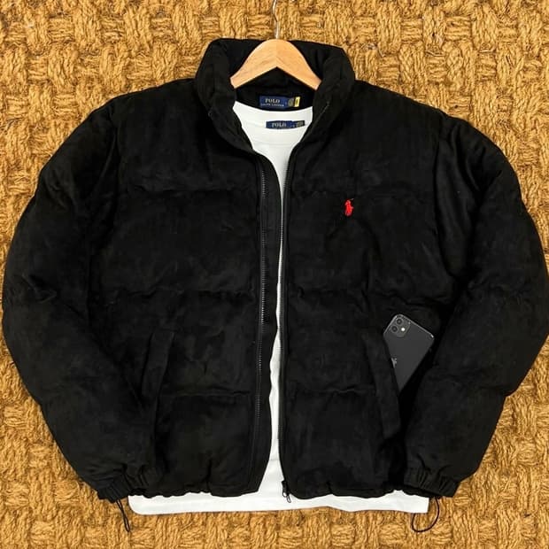 폴로 스웨이드 패딩 블랙