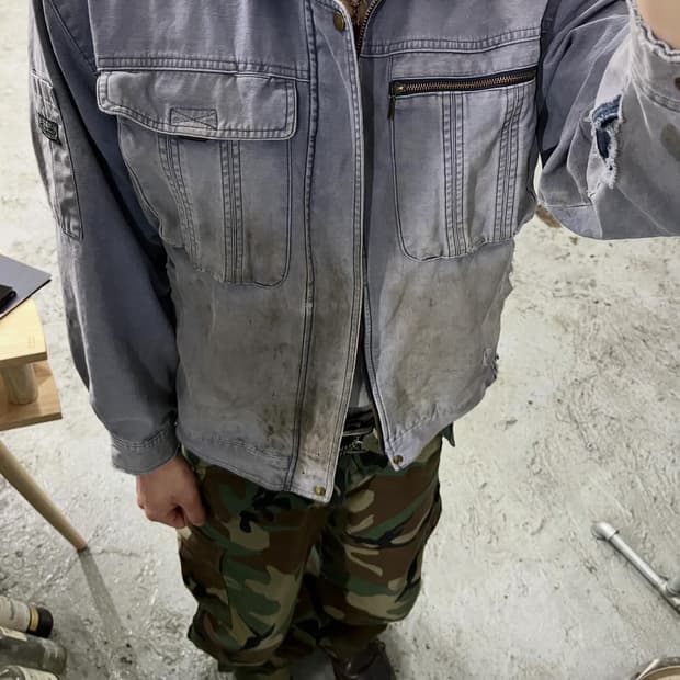Top Jaunty faded dirty work jacket