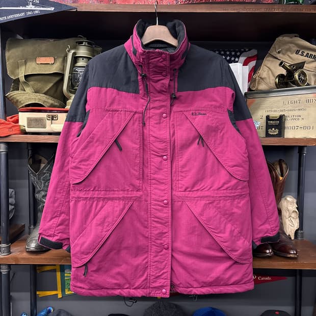 90s 우먼스 엘엘빈 플럼 미드 코튼 마운틴 파카 N166