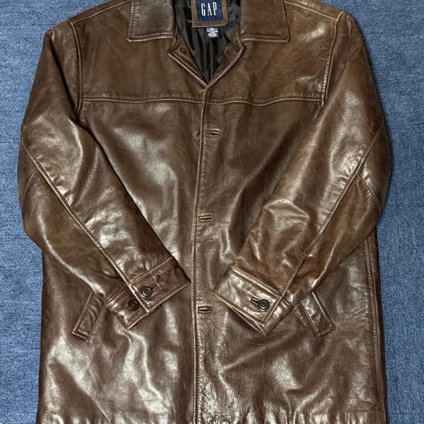 [M] 90s 올드 갭 레더 카코트 브라운