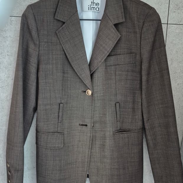 더 일마 체크 블레이져 자켓