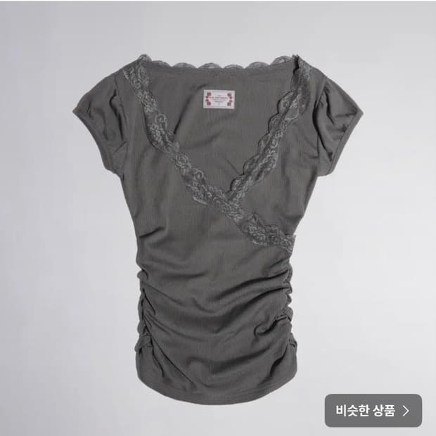 스컬프터 sculptor Lace trim wrap Tee 차콜