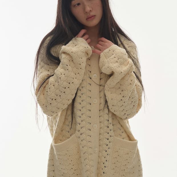 코이세이오 웨이브 니트 가디건 새상품