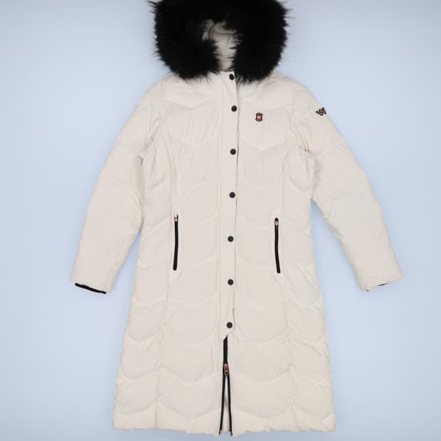 [90] 와이드앵글 골프여성 너구리털 구스다운 롱패딩 1205HR1